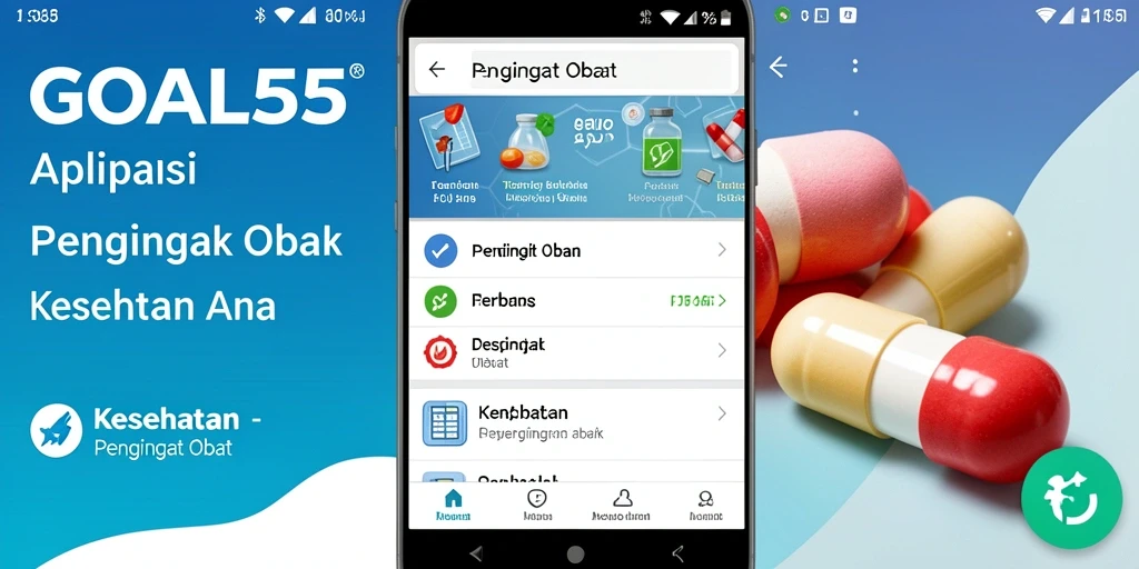 Antarmuka <strong>GOAL55</strong> yang intuitif untuk Pengingat Obat.