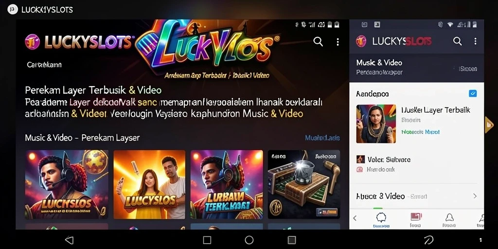 Antarmuka aplikasi LUCKYSLOTS yang sederhana dan fungsional saat perekaman layar.