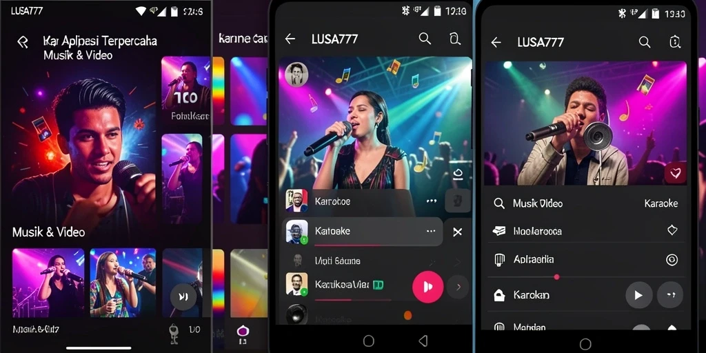 Antarmuka LUSA777 yang menarik dan sederhana untuk Karaoke.