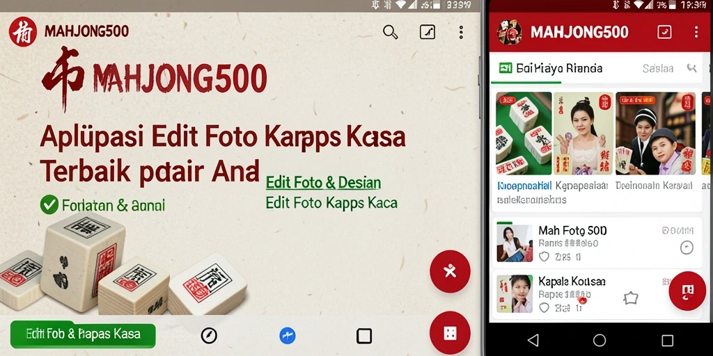 Tampilan antarmuka MAHJONG500 untuk editing foto kertas kaca.
