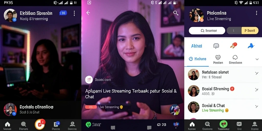Tampilan antarmuka PK95 yang menarik untuk Live Streaming.