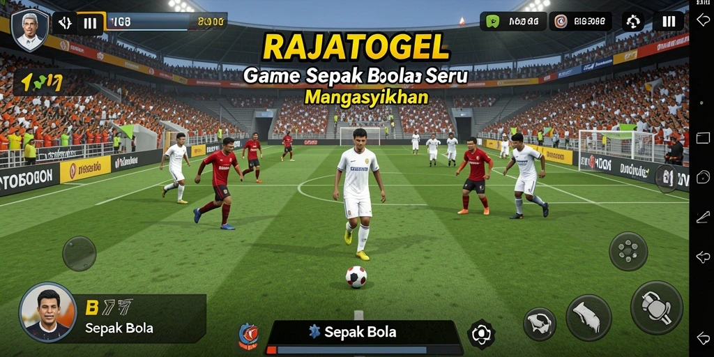 Tampilan antarmuka utama RAJATOGEL saat bermain sepak bola.