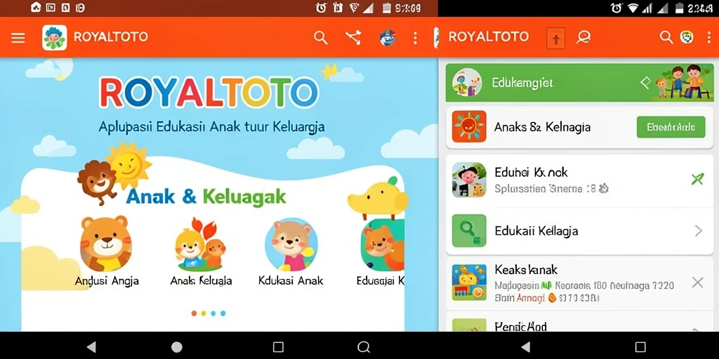 Tampilan antarmuka aplikasi Edukasi Anak ROYALTOTO yang menarik dan interaktif.